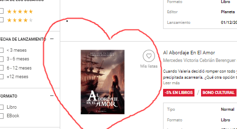 ¡¡¡¿’Al Abordaje en el Amor’ entre los libros más leídos?!!!