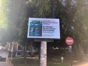 Anuncio en Burjassot del libro Refugio de las Voces Silenciadas